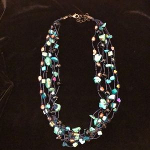 Genuine Turquoise-Fresh Water Pearls & Glass Beads